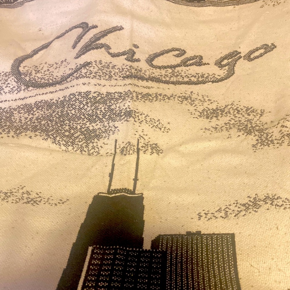 Chicago throw blanket featuring city skyline.